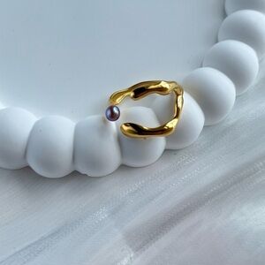 Top quality purple freshwater pearl ring